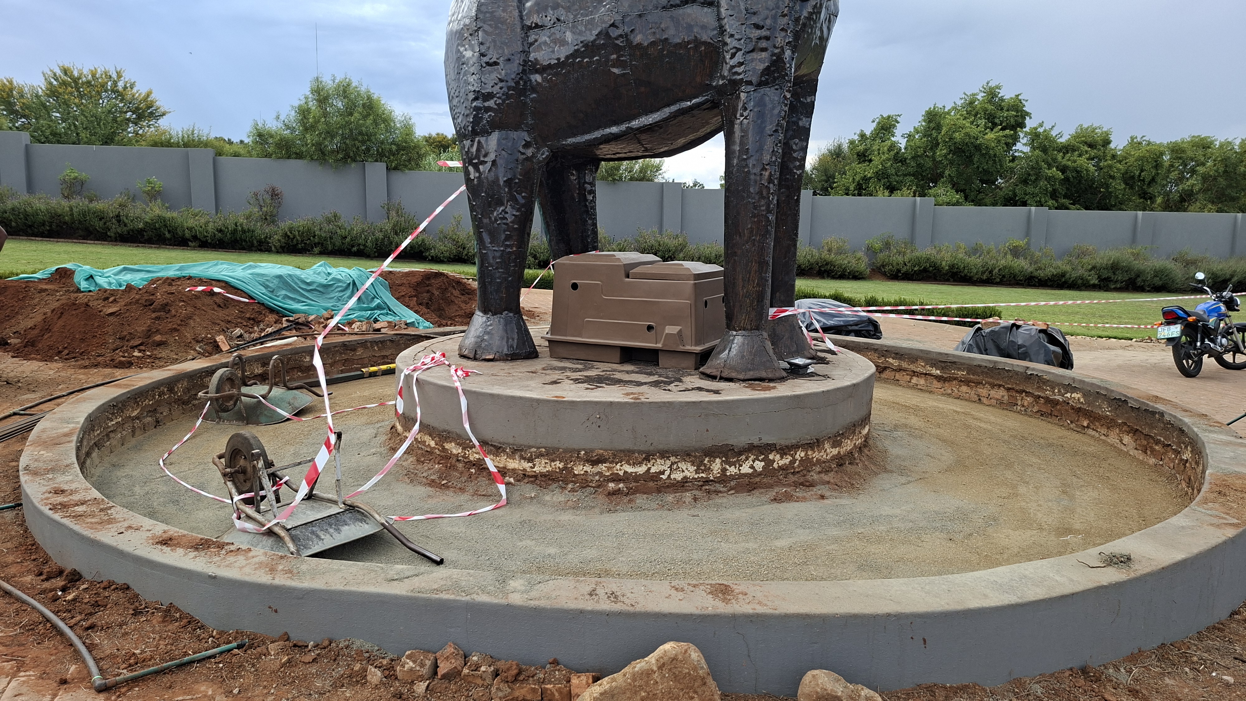 Koi dam construction project